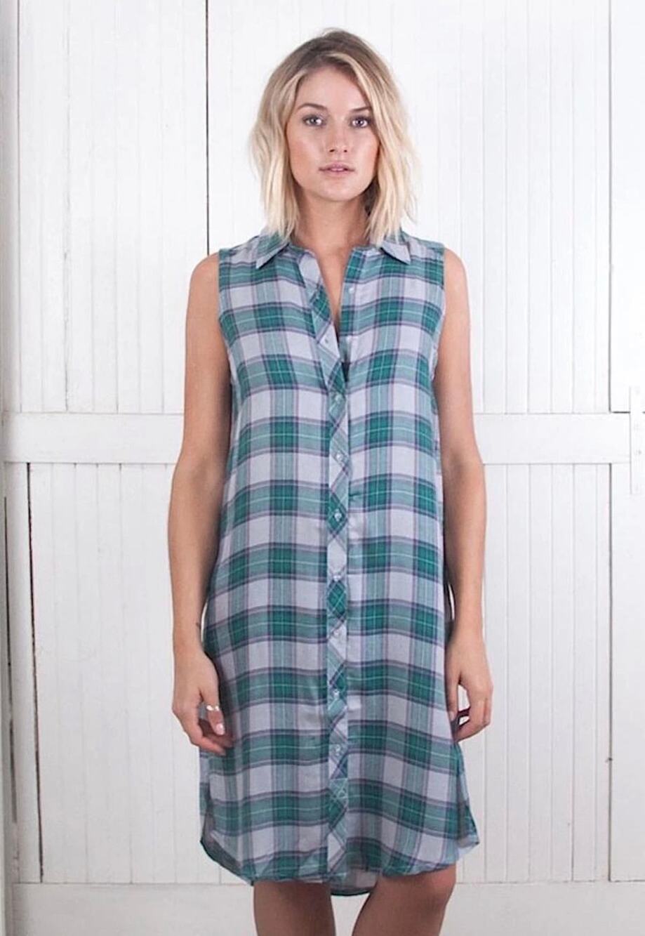 THE LAUNDRY ROOM Lonestar Button Up Shirt Dress | Size Small NEW Clover Plaid